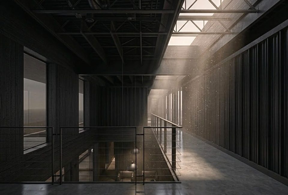 Interior del Edificio corporativo IP con iluminación cenital.